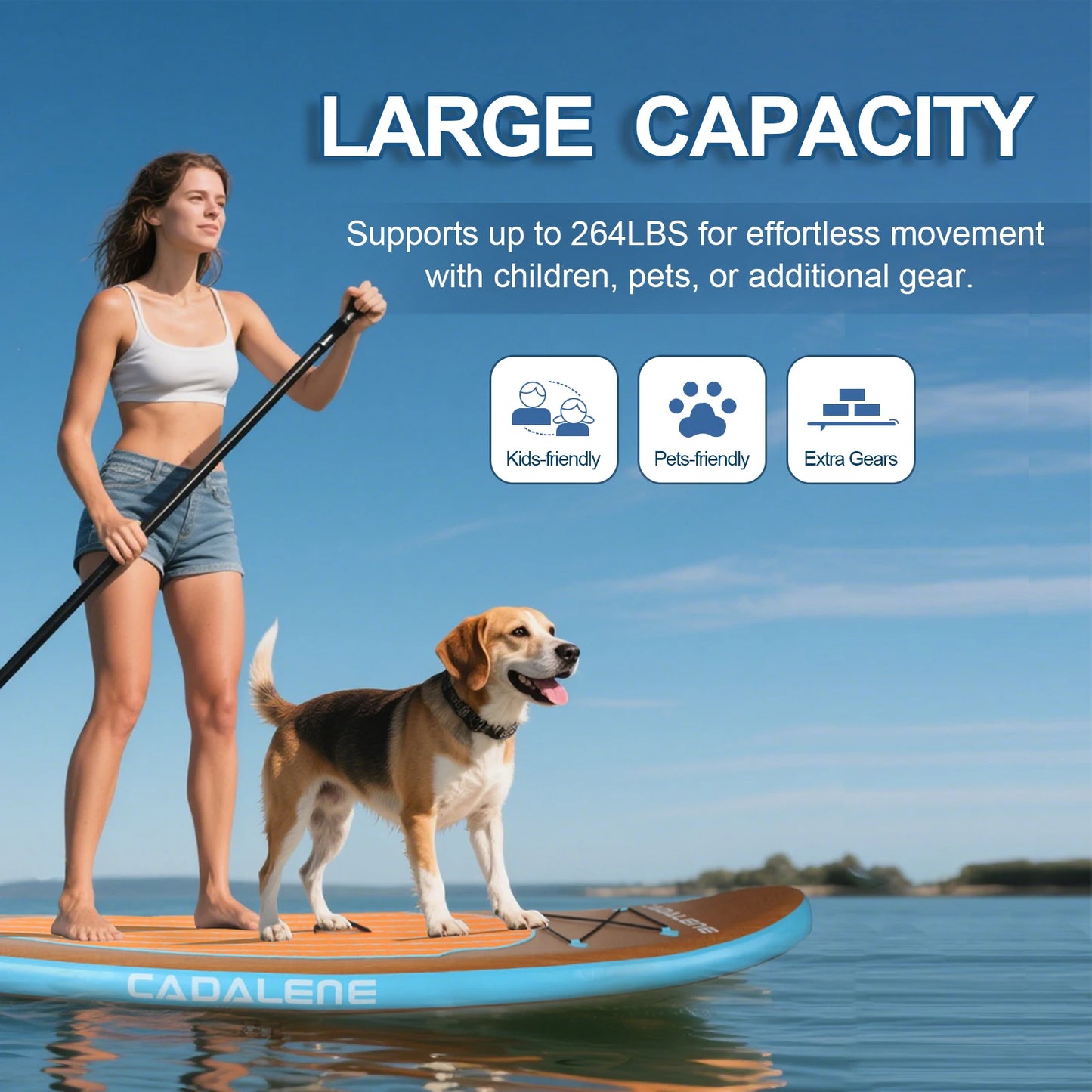 CADALENE Inflatable Stand Up Paddle Board Durable Lightweight SUP