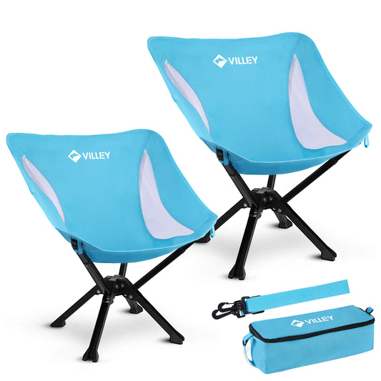 VILLEY Portable Folding Chair for Camping and Beach, Lightweight