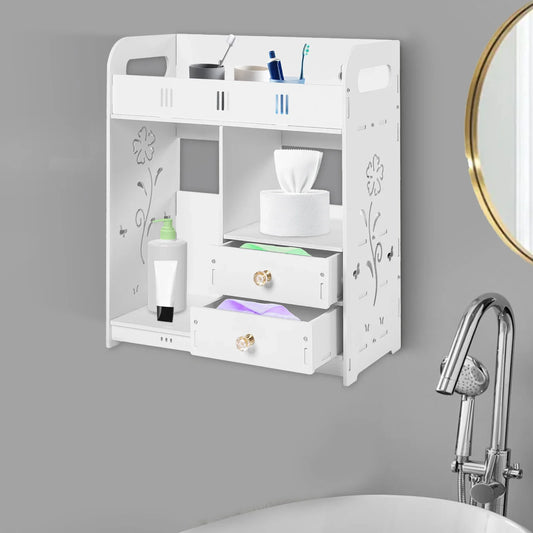 Bathroom Wall Mounted Cabinet With 2 Drawers For Storage