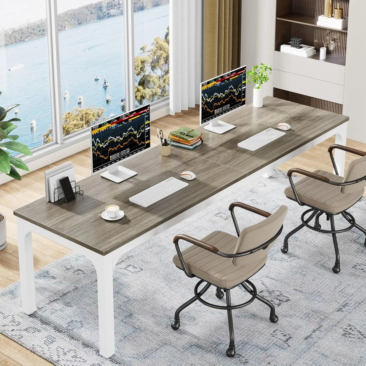 Little Tree Extra Long Computer Desk for Home Office