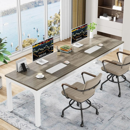 Little Tree Extra Long Computer Desk for Home Office