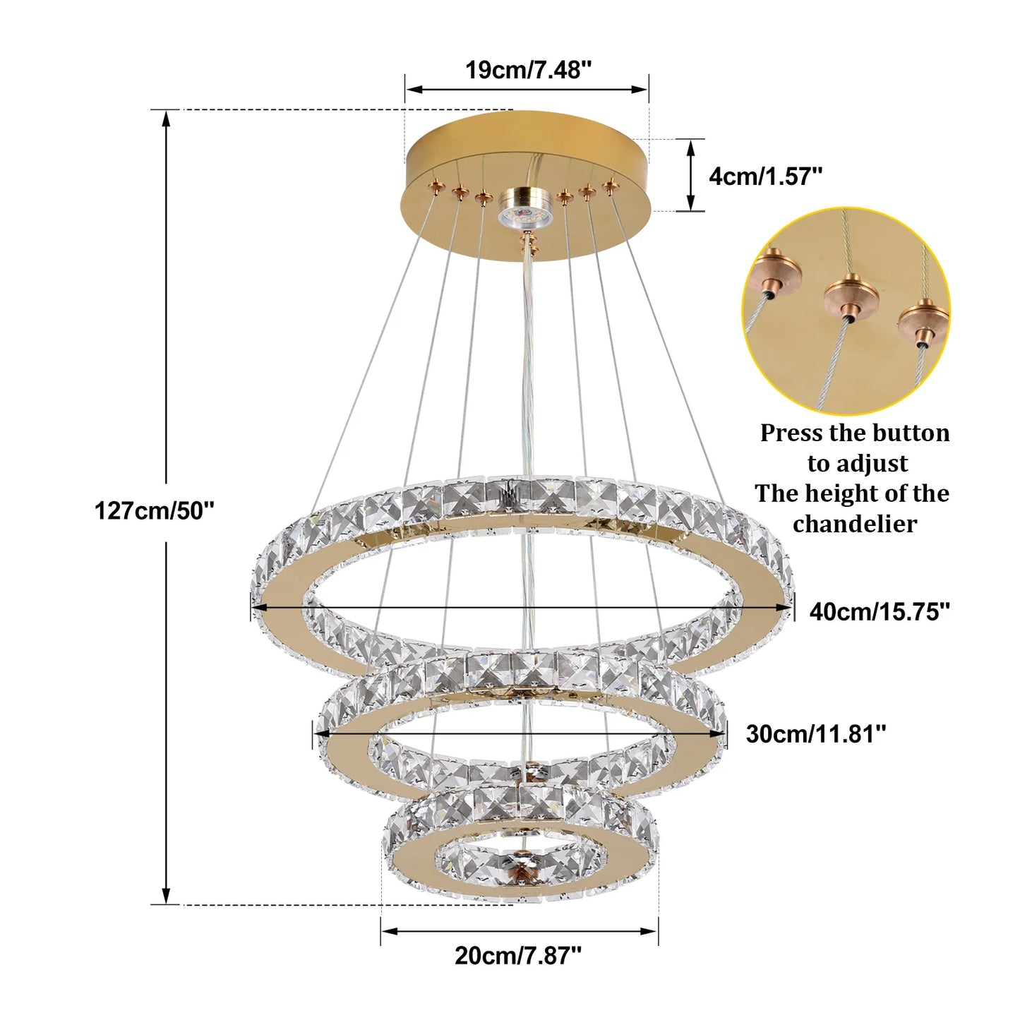 VETRULUS Crystal Chandelier For Hall And Living Room