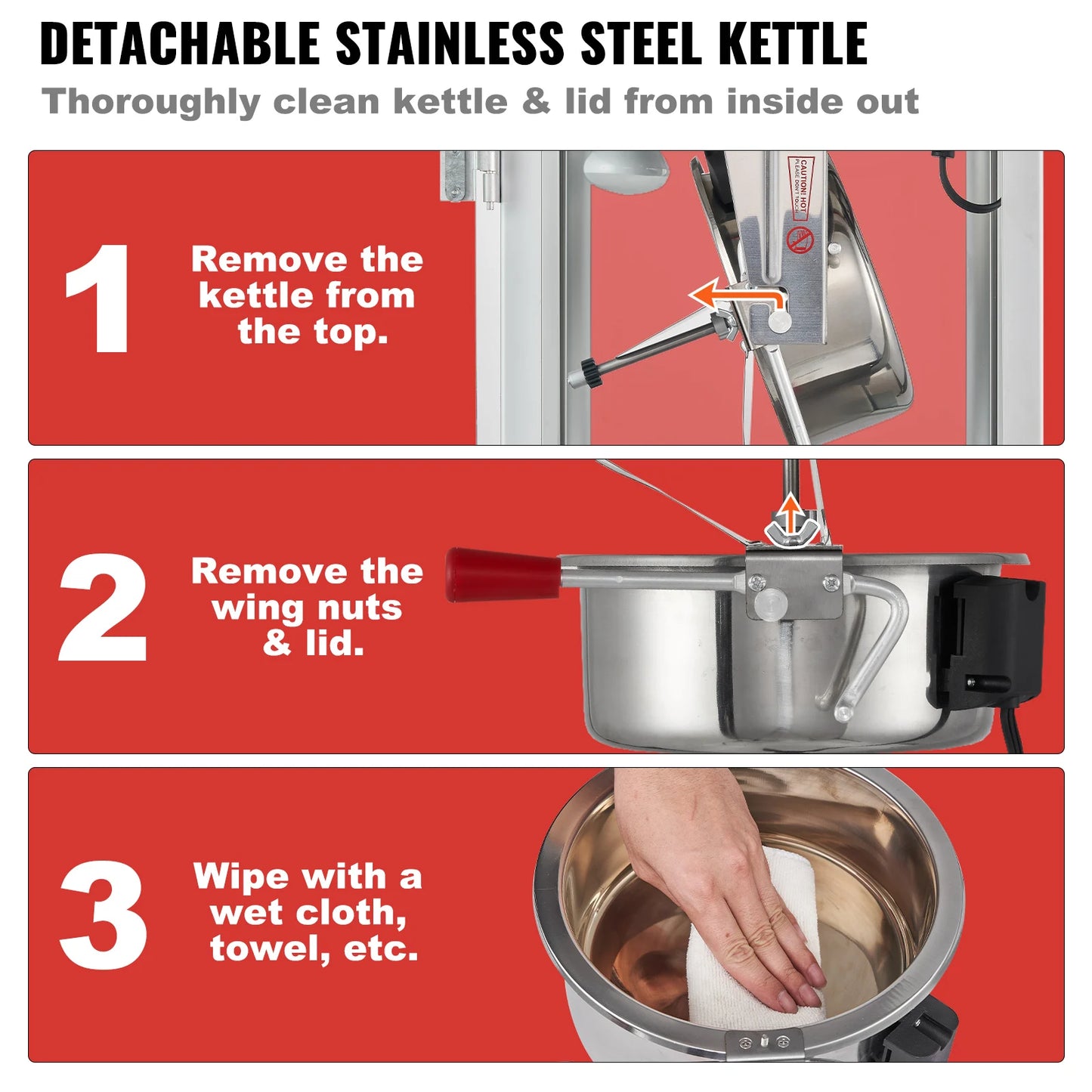 SucceBuy Automatic Electric Popcorn Maker Commercial Popper Machine