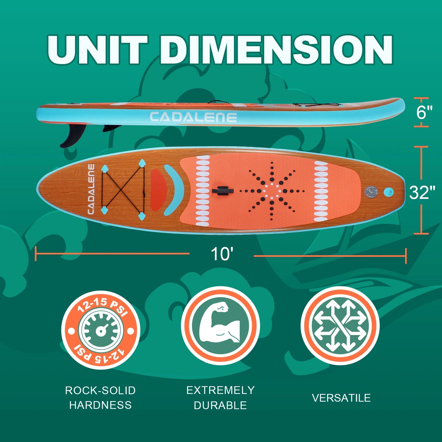 Cadalene Inflatable Stand Up Paddle Board With Premium Accessories