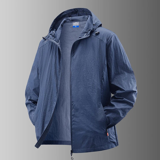 Summer Waterproof Hiking Jacket Men Hooded Sun Protective Outdoor Wear