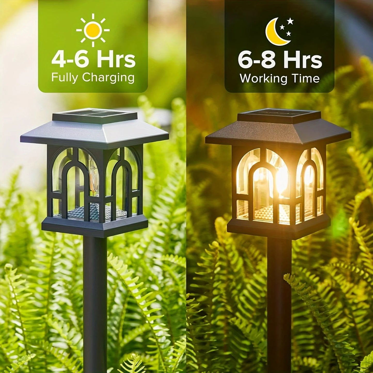Solar Pathway Lights Outdoor Yard Walkway Auto On Off