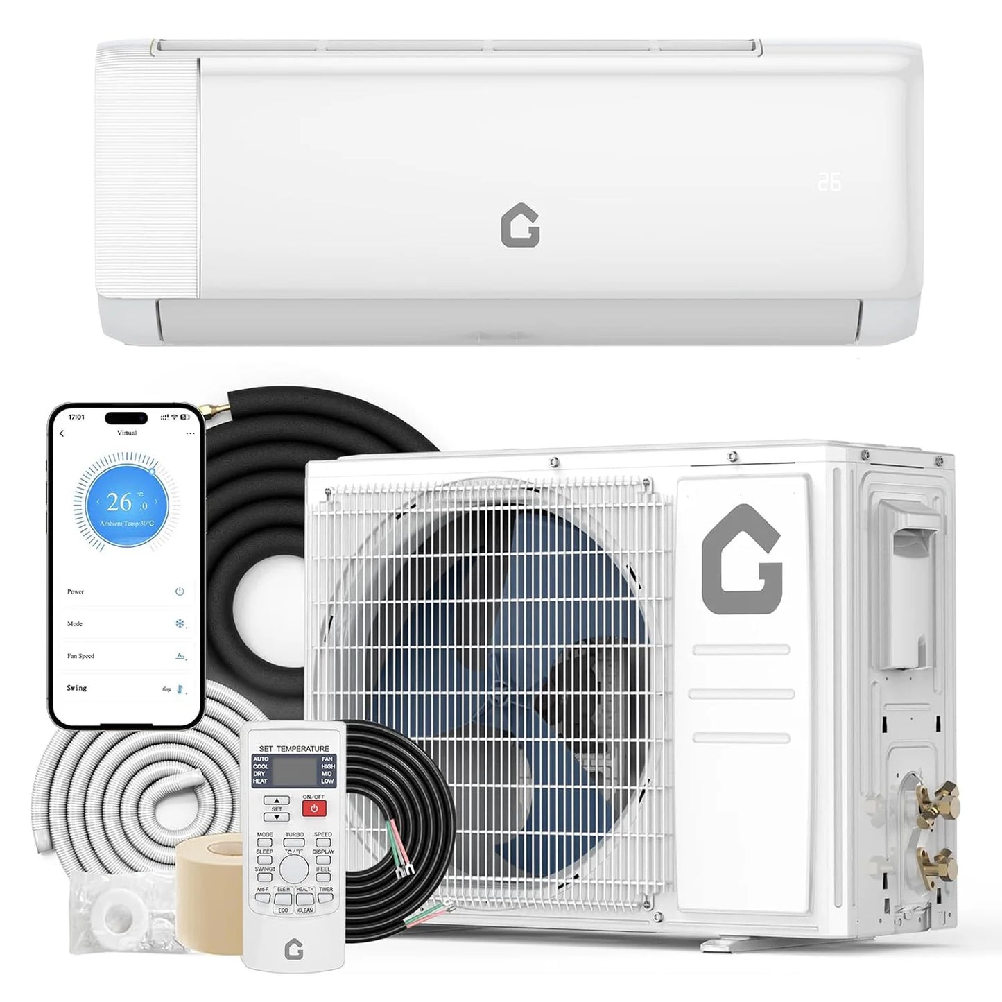 Adoolla Inverter Mini Split Air Conditioner Heat Pump 9000 BTU