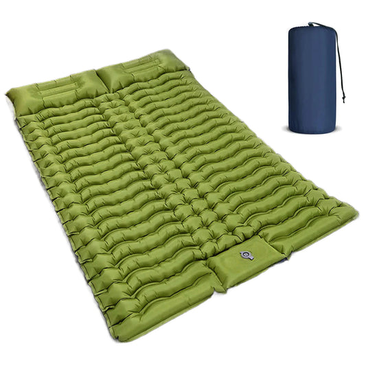 Double Air Mattress With Pillow And Built In Foot Pump For Camping