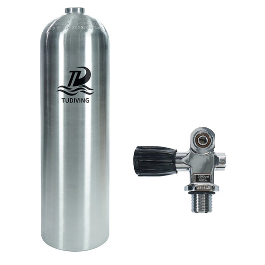 TUDIVING 11.1L Aluminum Scuba Tank With DIN Valve For Diving