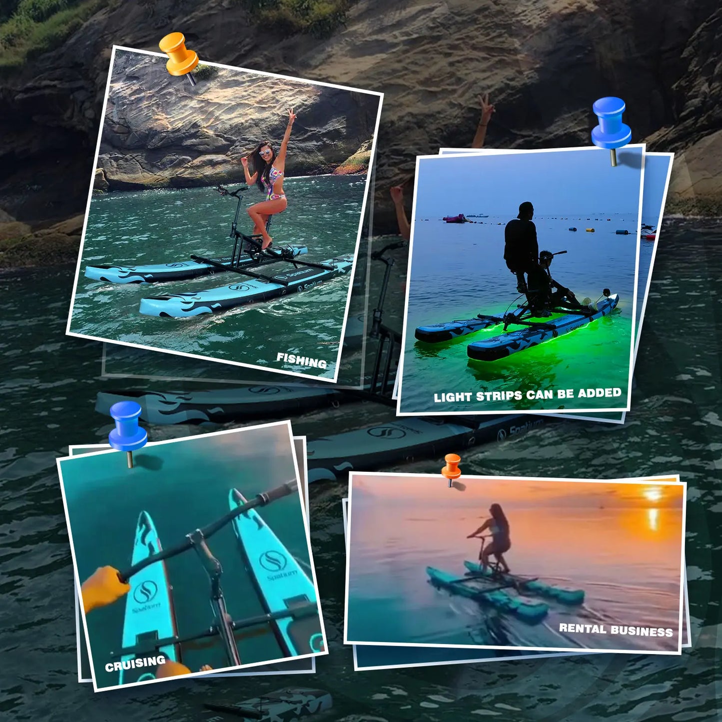 Spatium Water Bike 2.0 Inflatable Pedal Boat Kayak Lake