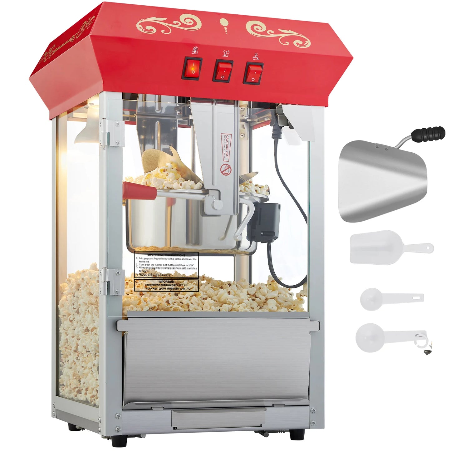 SucceBuy Automatic Electric Popcorn Maker Commercial Popper Machine