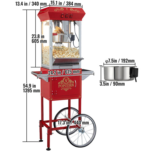 SucceBuy Automatic Electric Popcorn Maker Commercial Popper Machine
