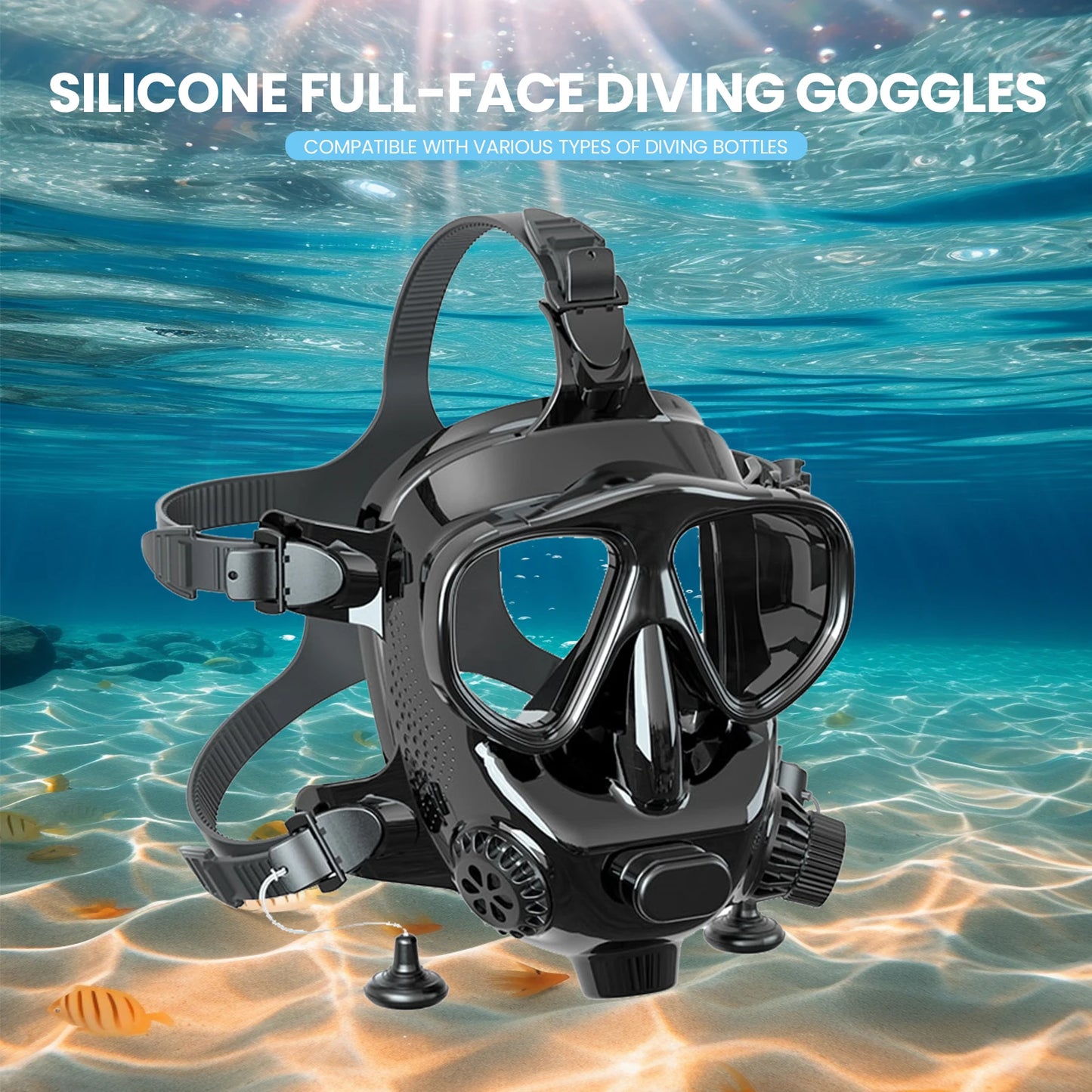 TUDIVING Full Face Diving Mask With Camera Mount Snorkel