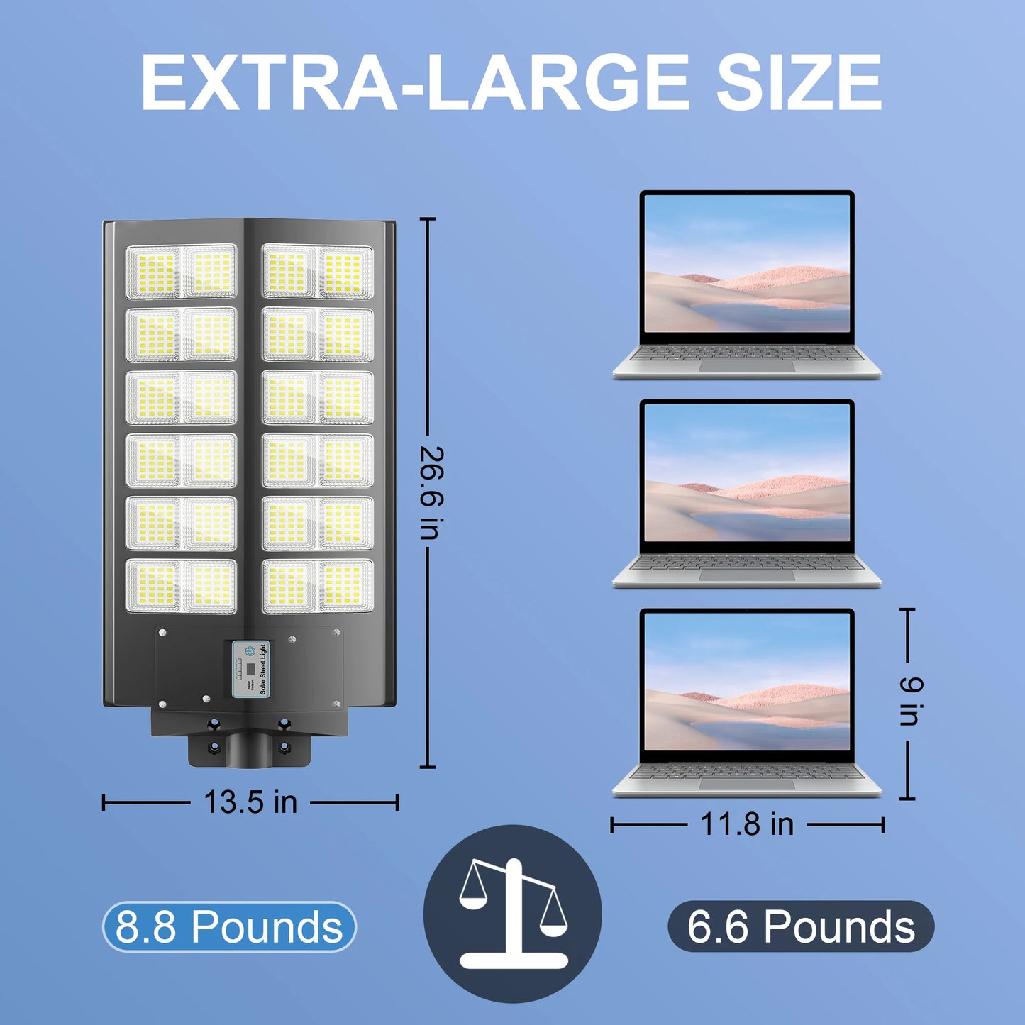 2 Pack 5000W Solar Street Lights Outdoor Motion Sensor Remote