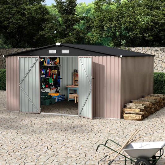 Metal Storage Shed Kit With Lockable Door