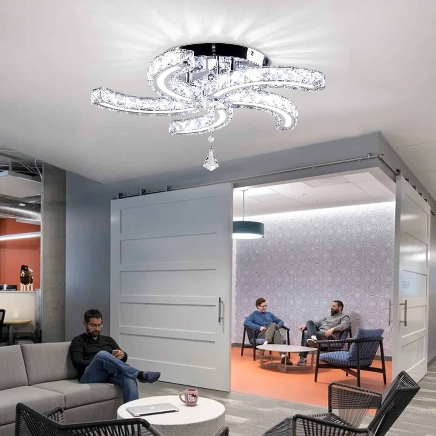 FRIXCHUR Modern Crystal Chandeliers Ceiling Light Fixture