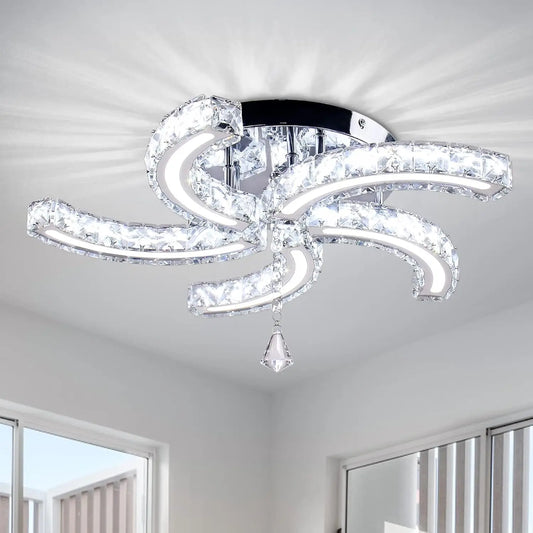FRIXCHUR Modern Crystal Chandeliers Ceiling Light Fixture