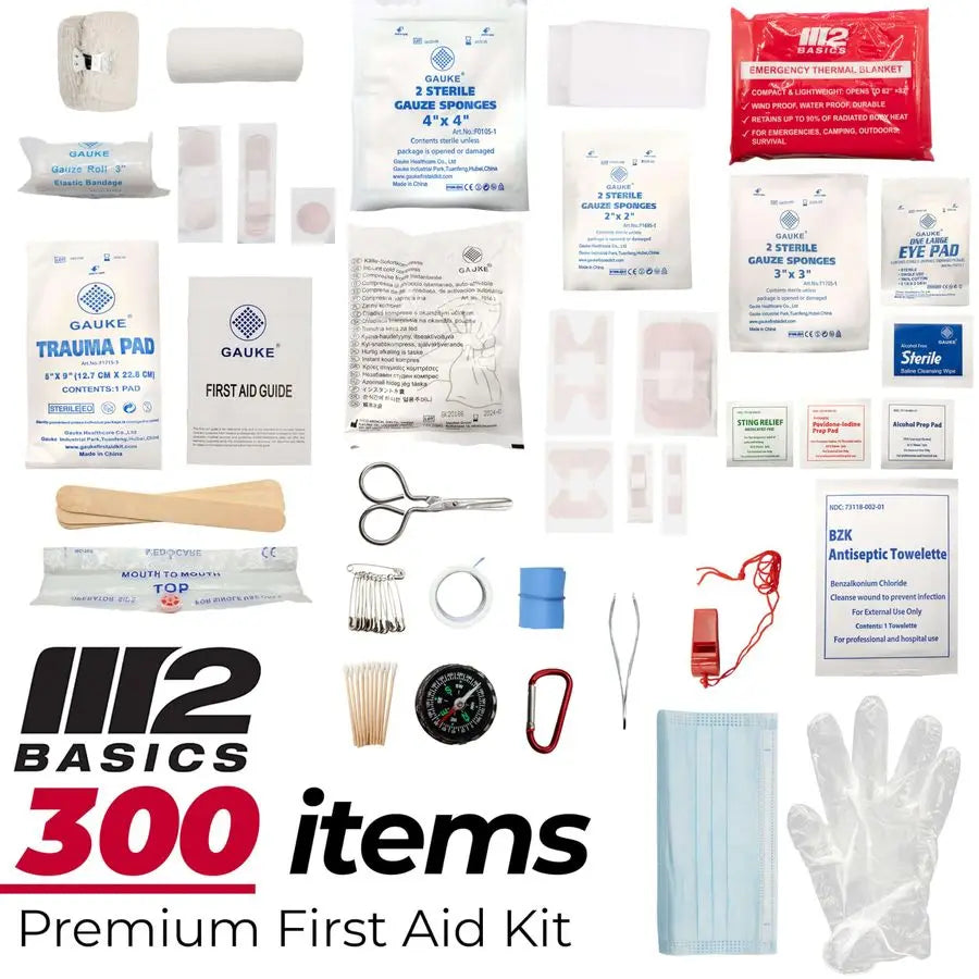 Premium 300-Piece First Aid Kit With 40 Items For Home Car Travel