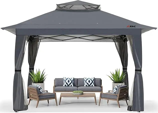NONECN Pop Up Gazebo Outdoor Canopy Tent Mosquito Net