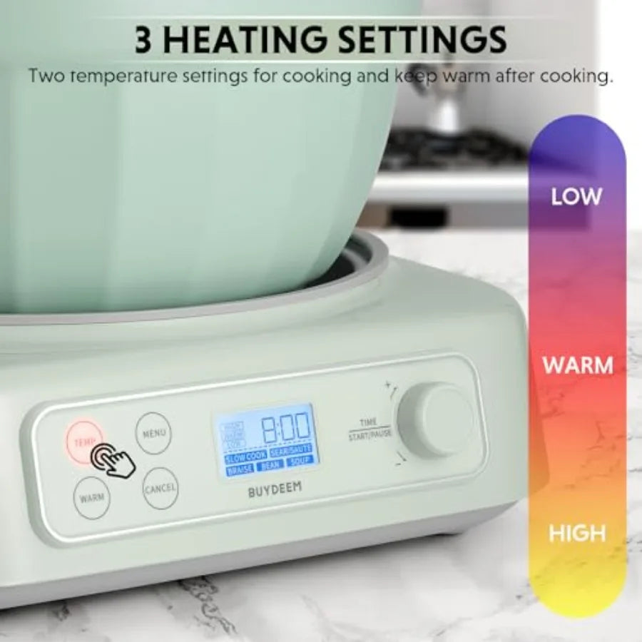 Abay 5 In 1 Slow Cooker With Removable Nonstick Stockpot